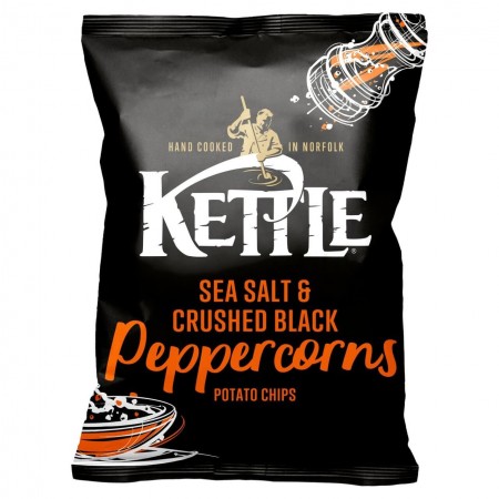 Kettle Chips 130g - Sea Salt & Crushed Black Peppercorns 12 x 130g